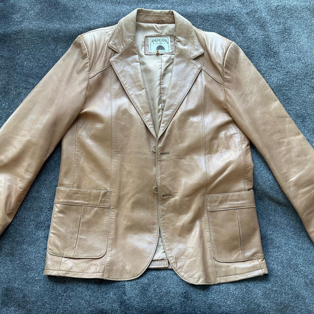Giorgio Armani Tan Leather Blazer for Men